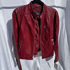 Levi's Women's Bold Red Leather Jacket